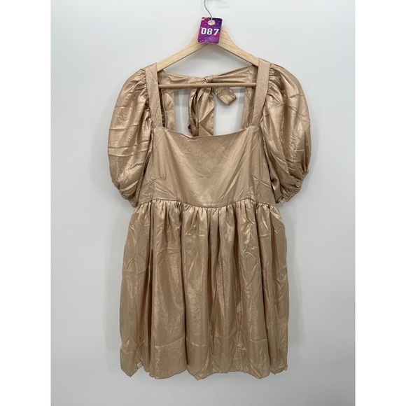Simply Southern Dresses & Skirts - Simply Southern Gold Shimmer Mini Dress Sz L‎ Bow Gala Party Cocktail Wedding